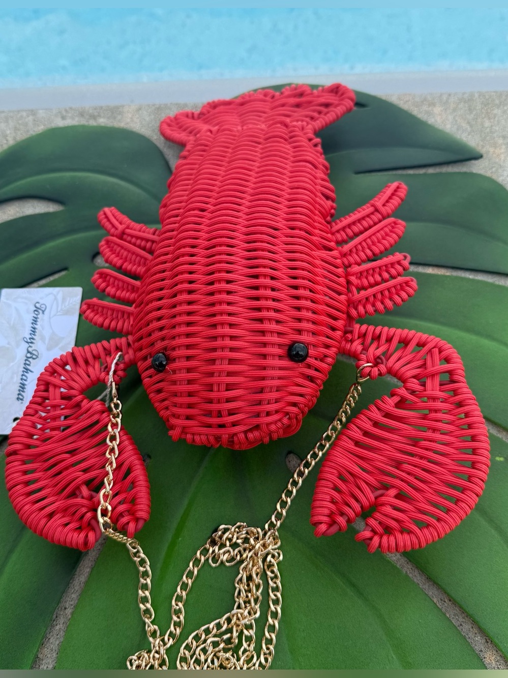 New  Tommy Bahama Red Lobster Woven Crossbody Bag - Picture 11 of 11